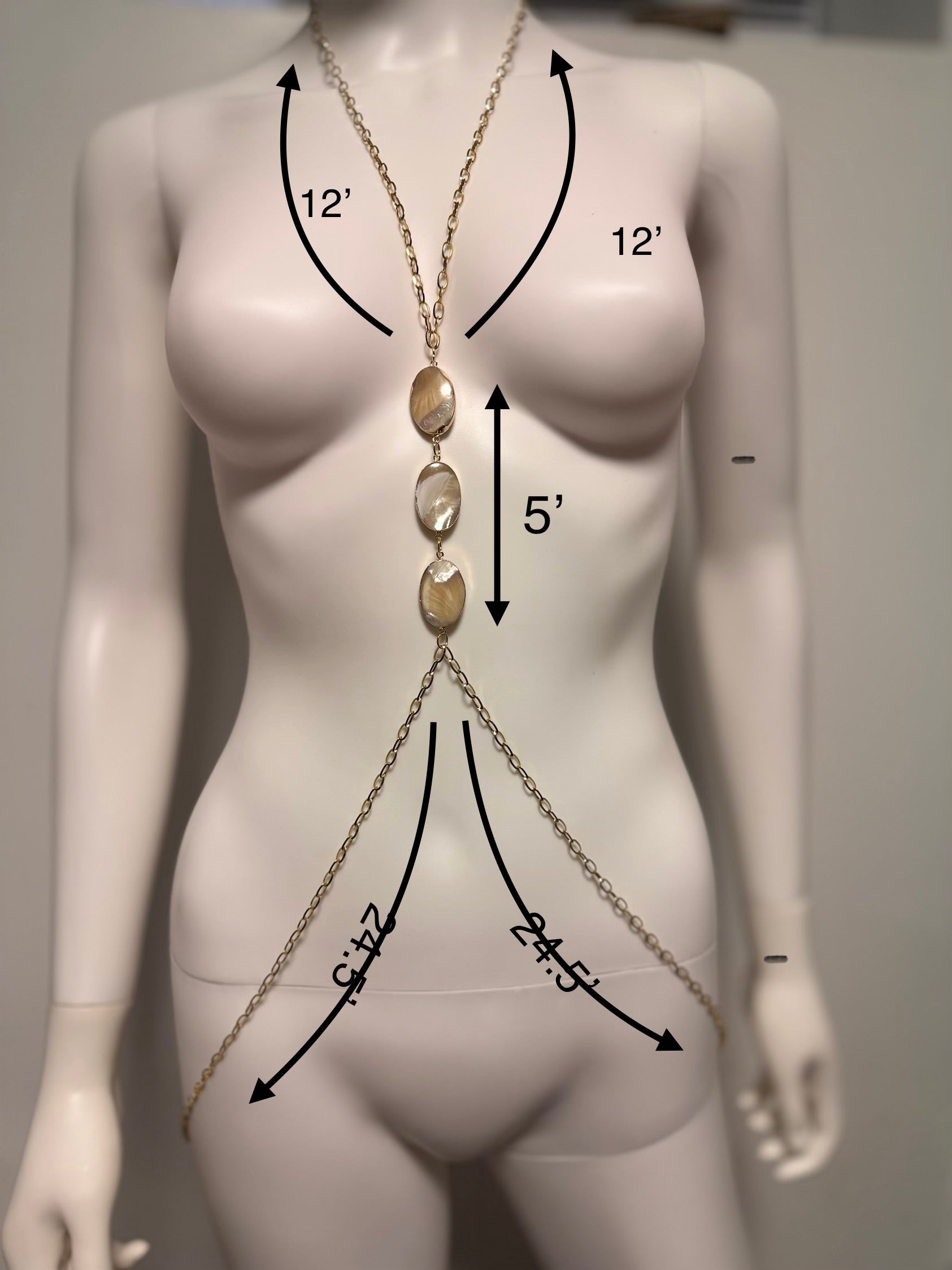 18k Gold-Plated Body Chain,minimalist mother of pearl body chain,belly jewelry,elegant body chain