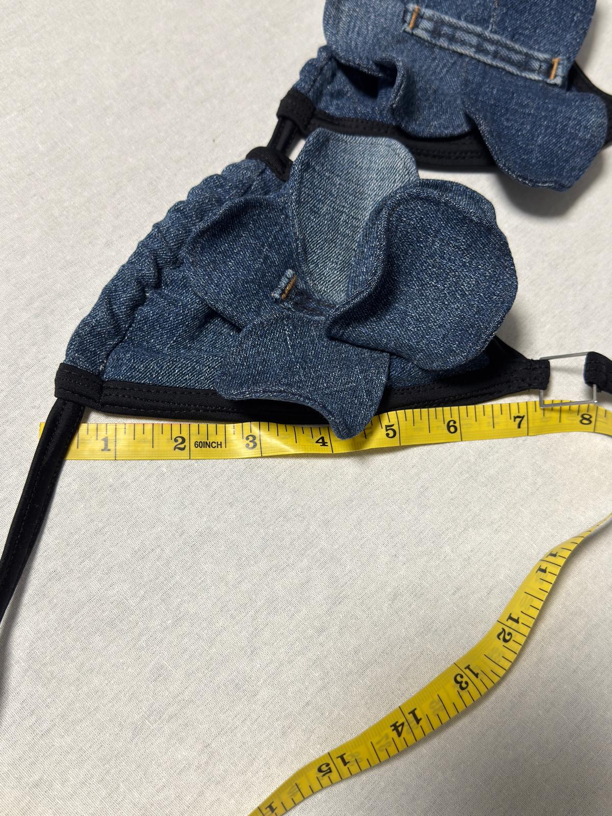 Handmade Recycled Denim mini  Top – Eco-Friendly Petal Bralette