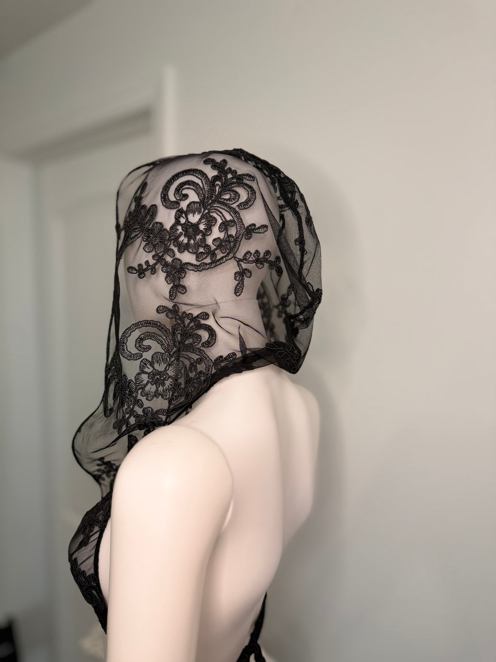 Sheer Lace Hoodie Top – Handmade Transparent Mesh Open Back Top